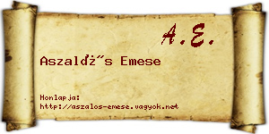Aszalós Emese névjegykártya