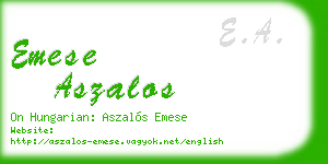 emese aszalos business card