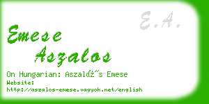 emese aszalos business card
